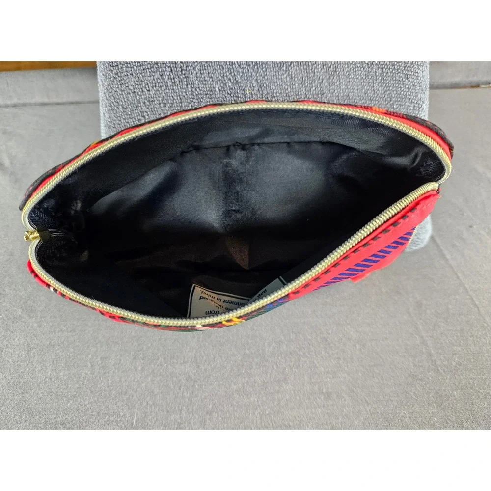 Estee Lauder Red Recycled Fabric Cosmetic Makeup Bag Travel bag (sku 154)
